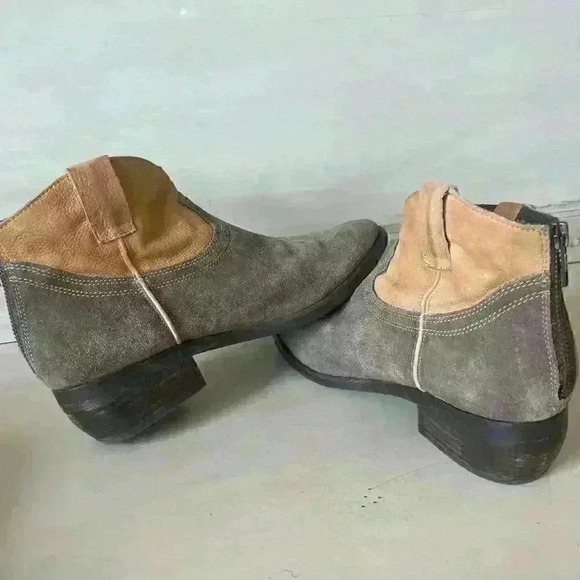 Steve Madden Womens 7.5 Western Cowgirl‎ Suede Booties Leather Round Boots Boho - Picture 8 of 10